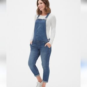 Gap Denim Maternity Jean Overalls Medium Indigo Wash Pockets Womens Size Small